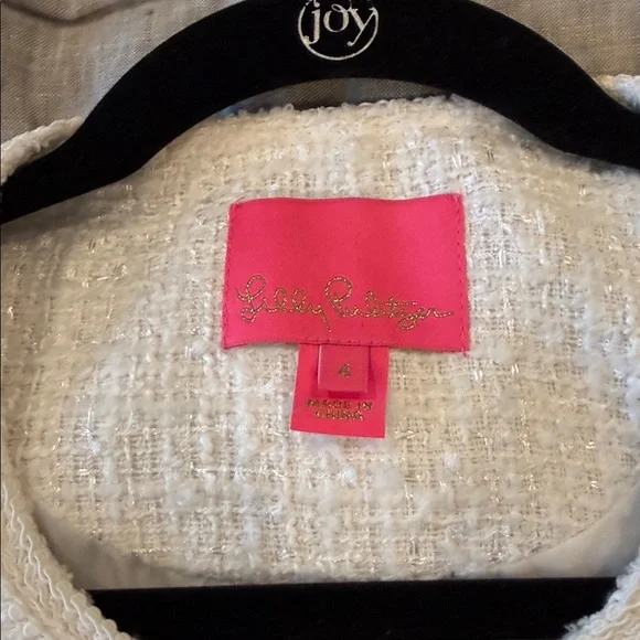 Lilly Pulitzer Ivory Tweed Jacket with Gold Buttons - Picture 3 of 7